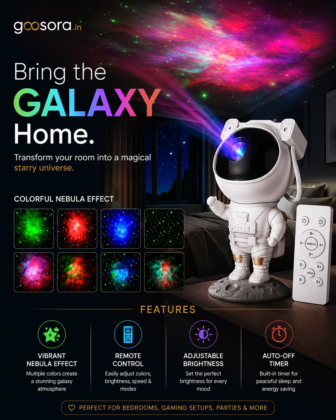 AstroGlow — Astronaut Galaxy Projector
