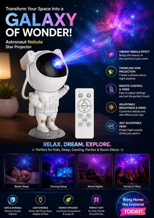 AstroGlow — Astronaut Galaxy Projector